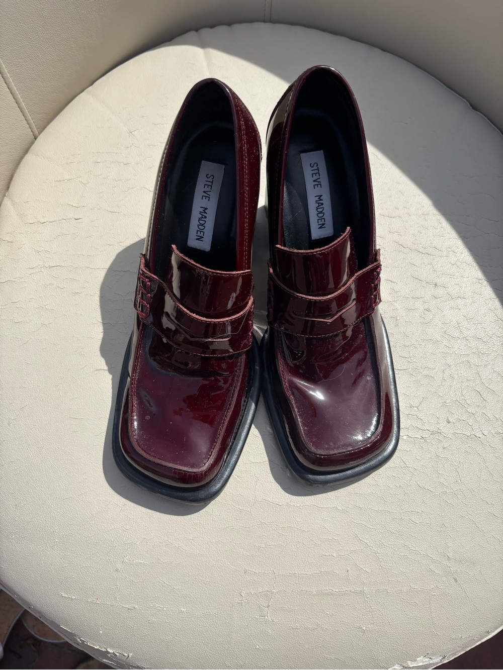Steve Madden Burgundy Patent Loafers